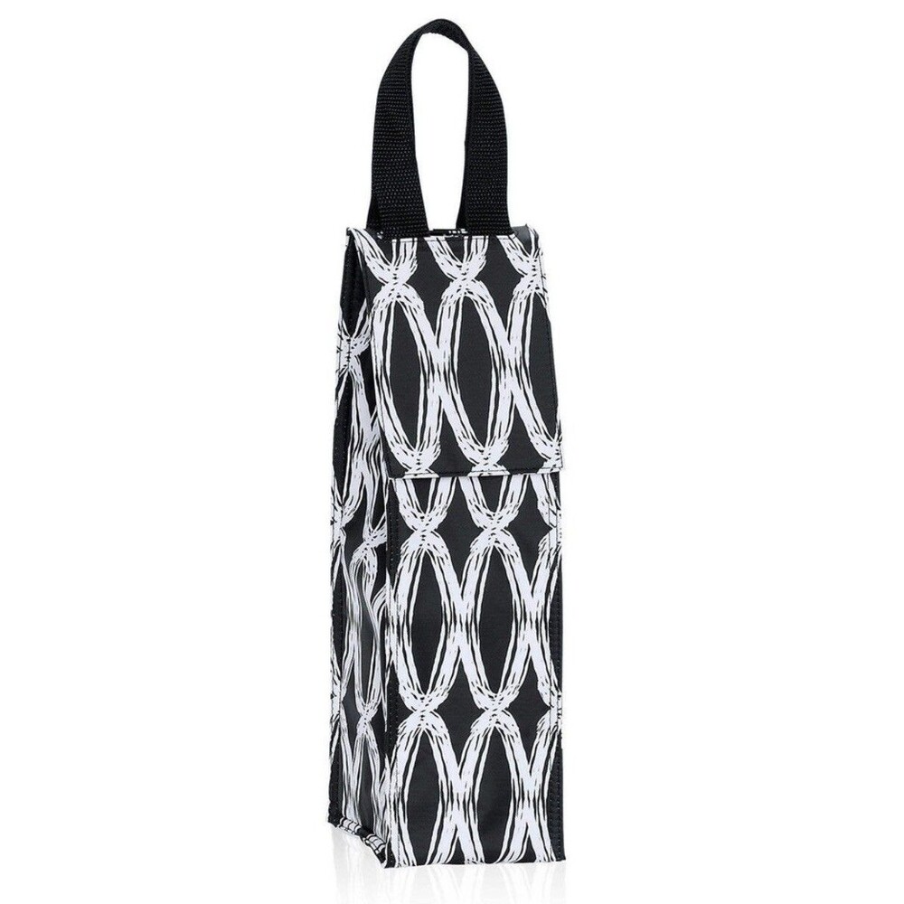 Thirty-One Perfect Wine Or Water Bottle  Thermal Tote Bag In Black & Wine NWOT